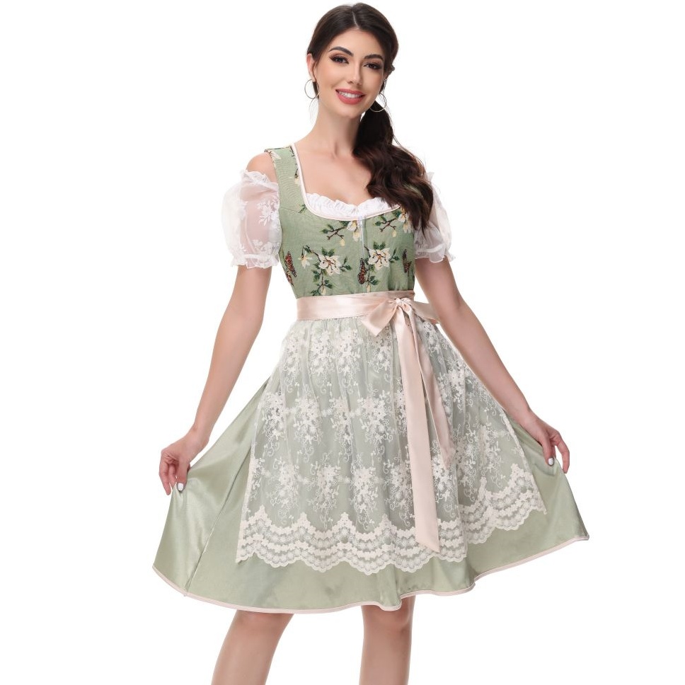 Женская Dirndl платье Октоберфест костюм Баварский карнавал Хэллоуин костюм